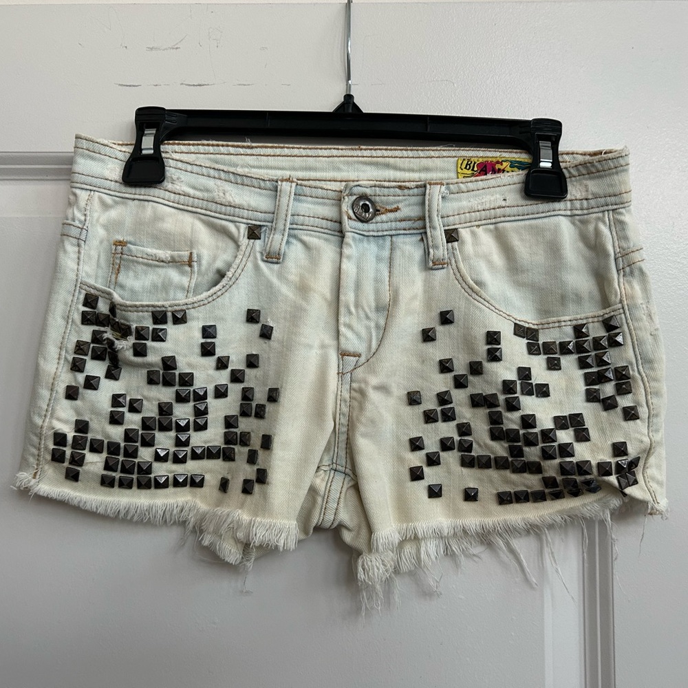 BLANK Mid-rise Frayed Denim Cutoff Jean Shorts